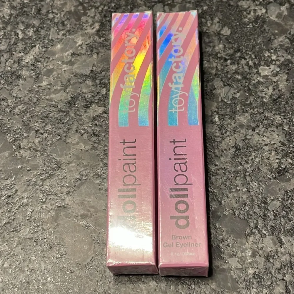 LOT OF 2 Toy Factory Dollpaint Gel Eyeliners in Brown MSRP $36.00